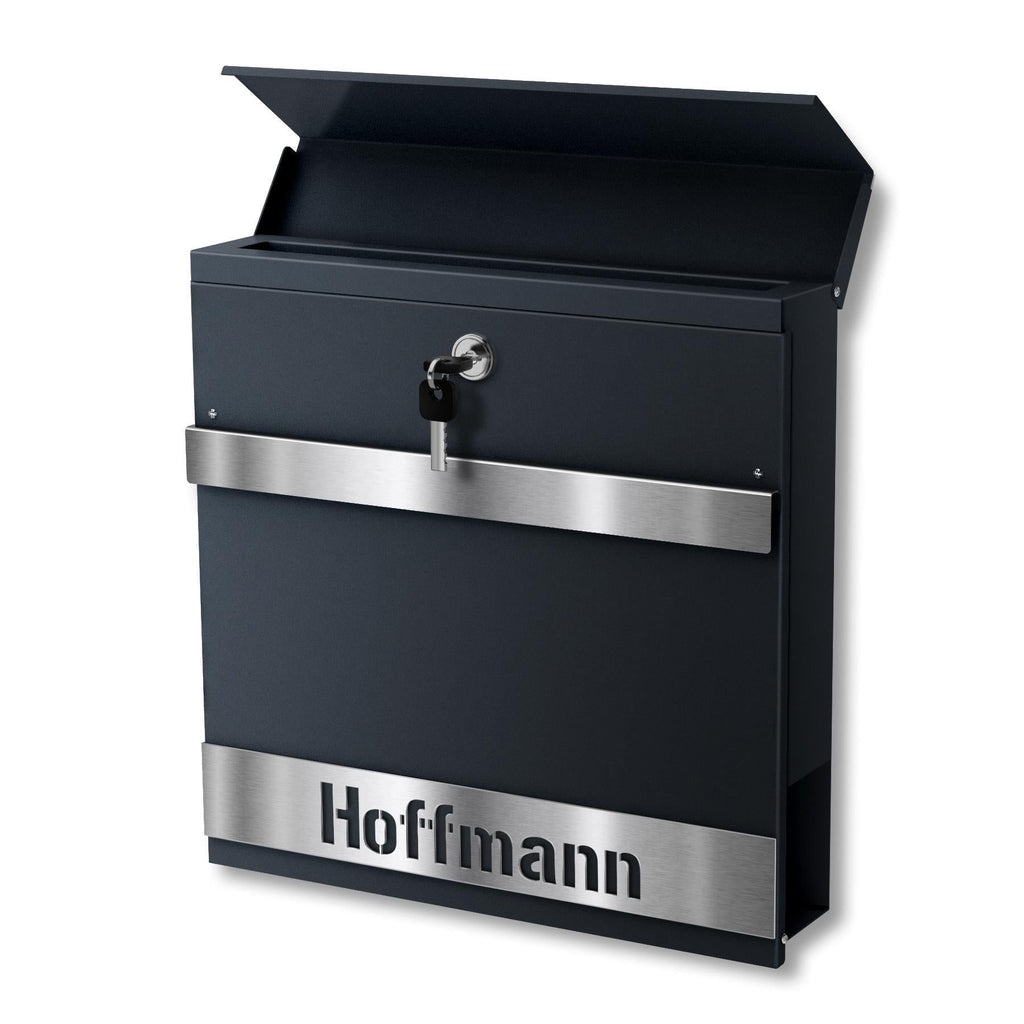 Metzler Standbriefkasten massiv | mit personalisierbarer Edelstahlblende | Asta