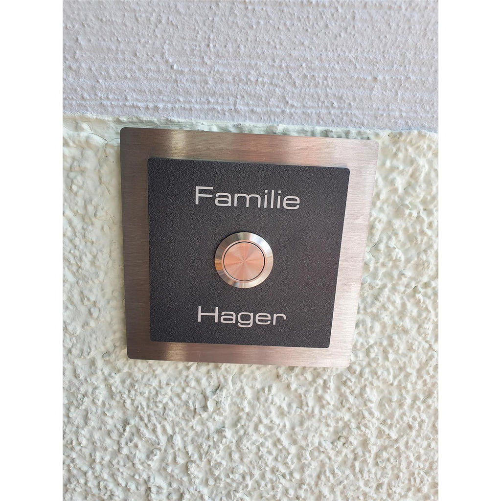 Metzler Klingelschild Edelstahl Anthrazit LED-Taster + Gravur | Boris