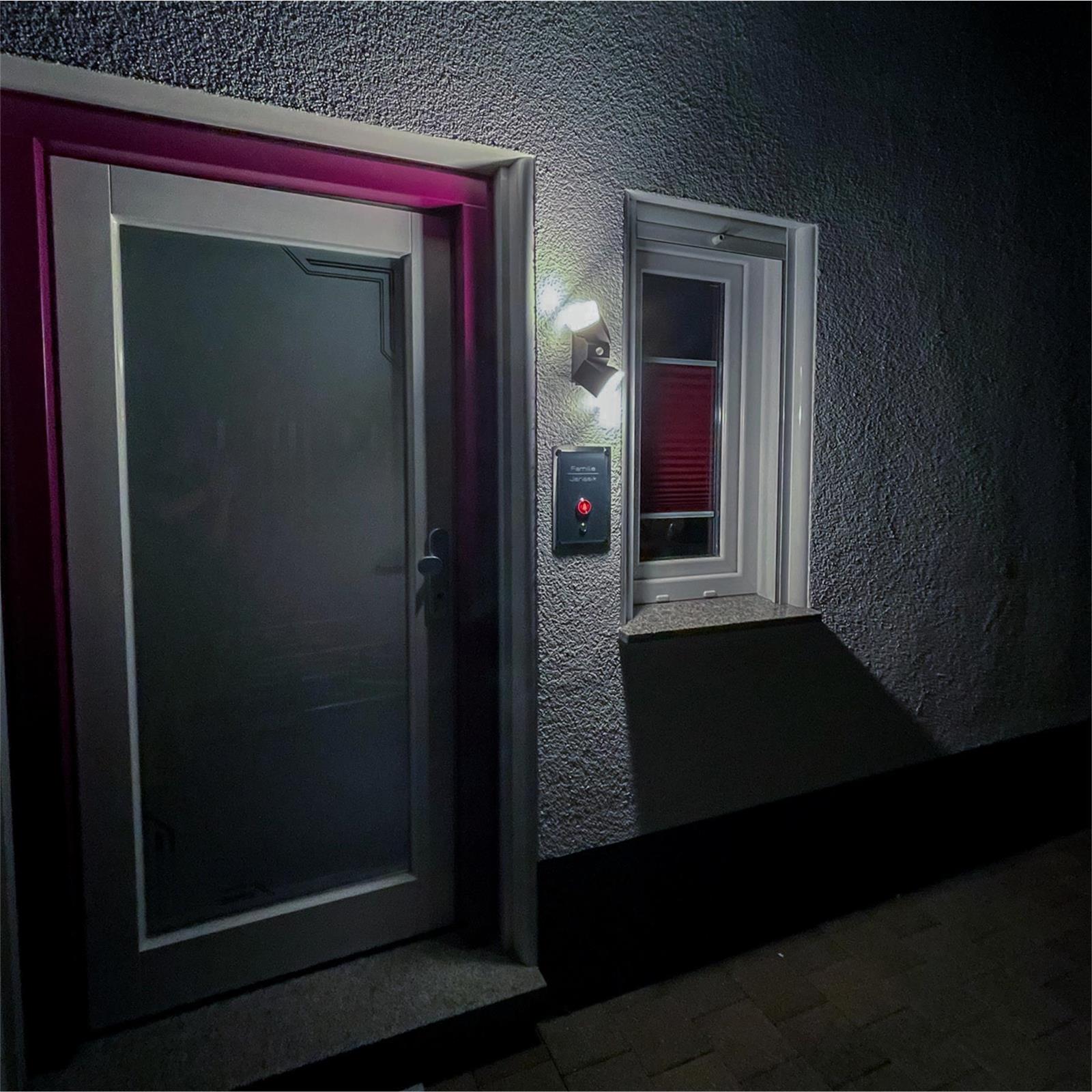 Metzler Klingelschild Anthrazit mit zwei LED-Tastern 3D-Gravur | Julius