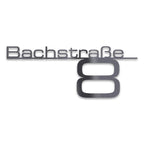 Schriftzug mit Straße & Hausnummer aus Edelstahl in DB703 Eisenglimmer