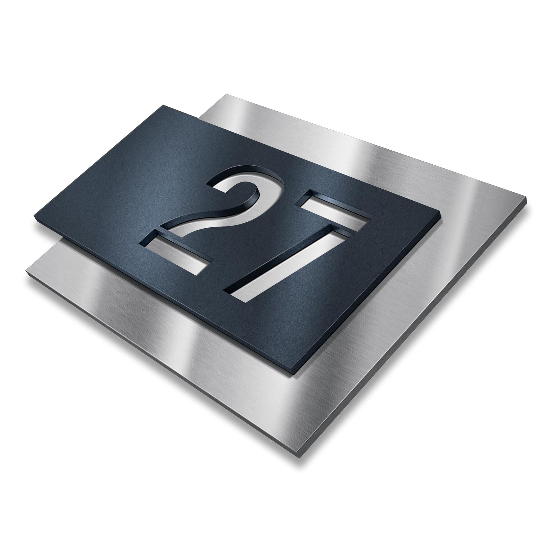 Metzler individuelle Hausnummer aus Edelstahl, Anthrazit RAL 7016 rostfrei & wetterfest