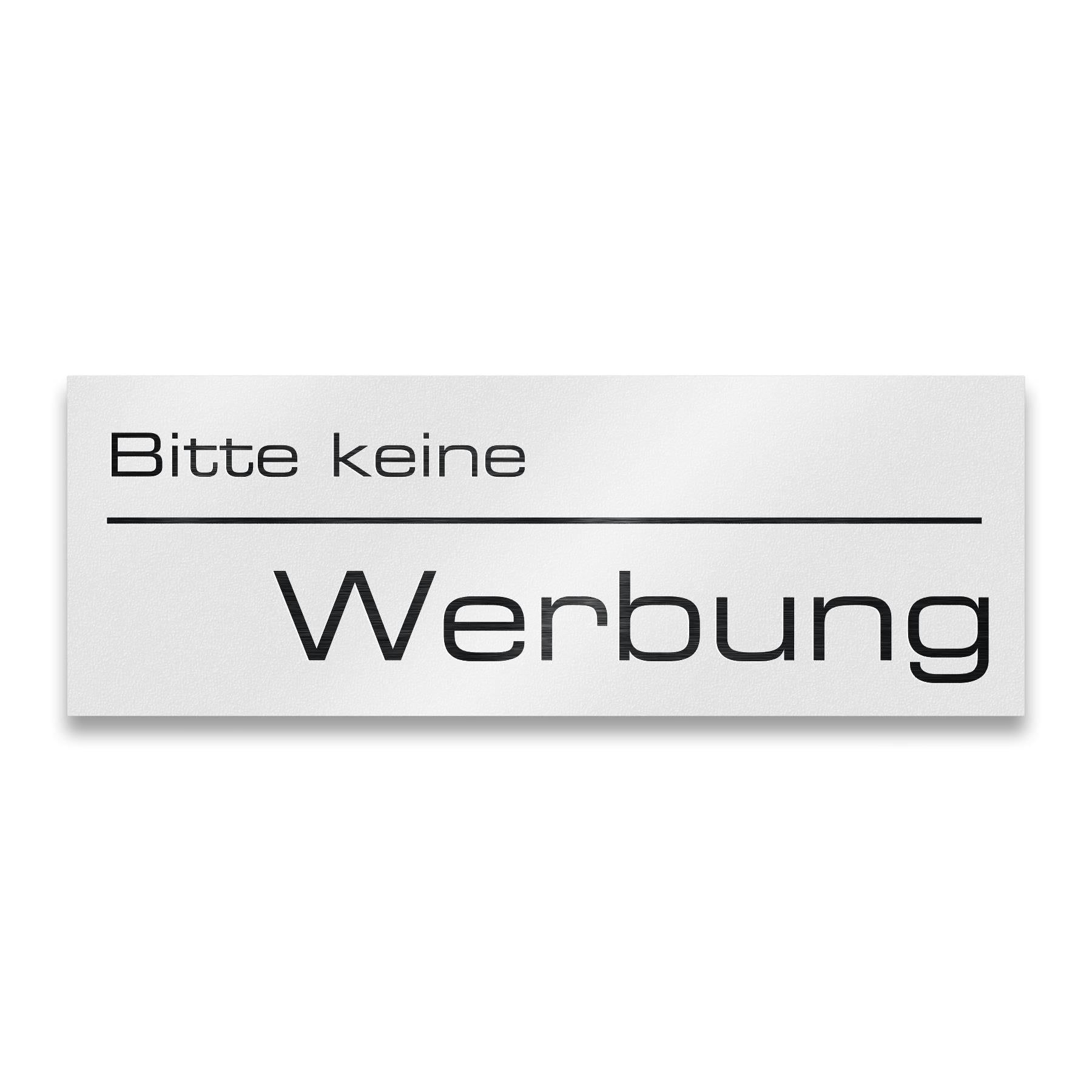 Briefkastenschild - Bitte keine Werbung - aus Edelstahl