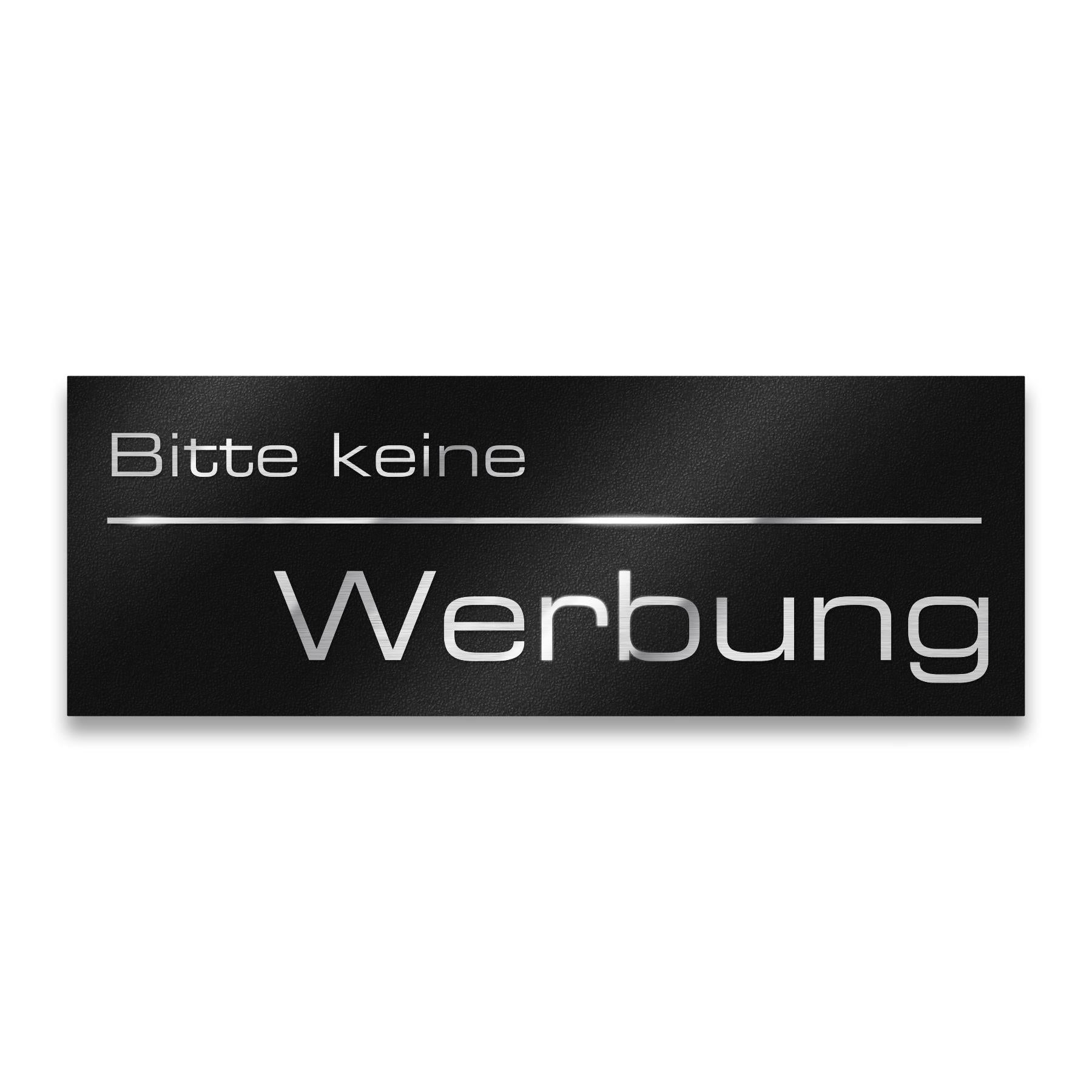 Briefkastenschild - Bitte keine Werbung - aus Edelstahl
