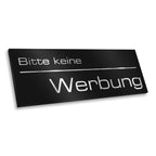 Briefkastenschild - Bitte keine Werbung - aus Edelstahl