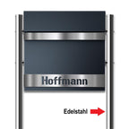 Metzler Standbriefkasten massiv | mit personalisierbarer Edelstahlblende | Asta