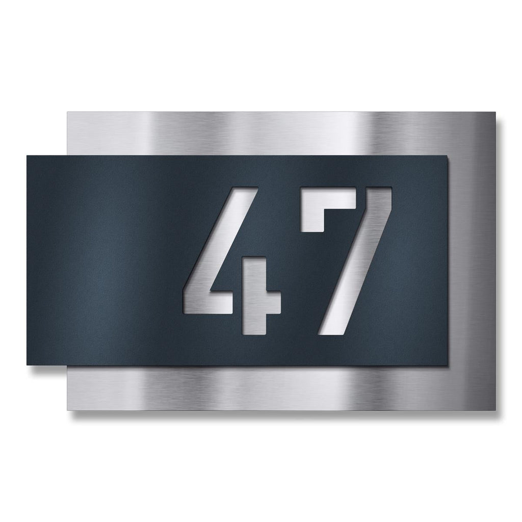 Metzler modernes Hausnummernschild Edelstahl Anthrazit