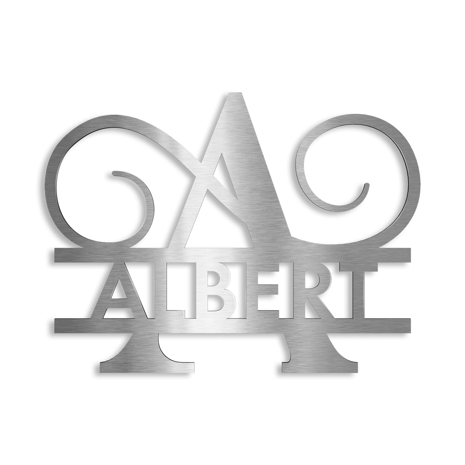 Personalisiertes Namensschild mit Monogramm in Anthrazit RAL 7016