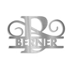 Personalisiertes Namensschild mit Monogramm in Anthrazit RAL 7016