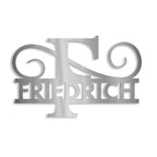 Personalisiertes Namensschild mit Monogramm in Anthrazit RAL 7016