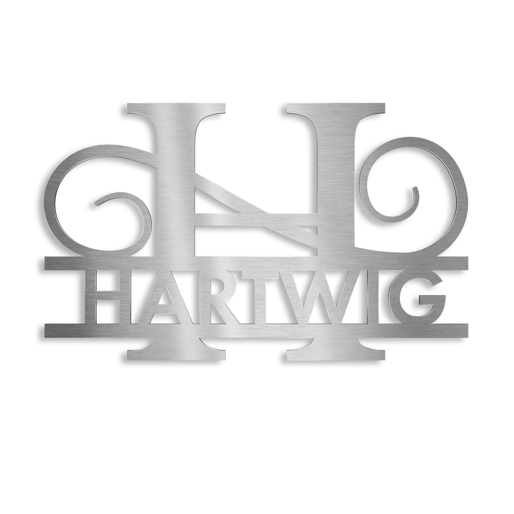 Personalisiertes Namensschild mit Monogramm in Anthrazit RAL 7016