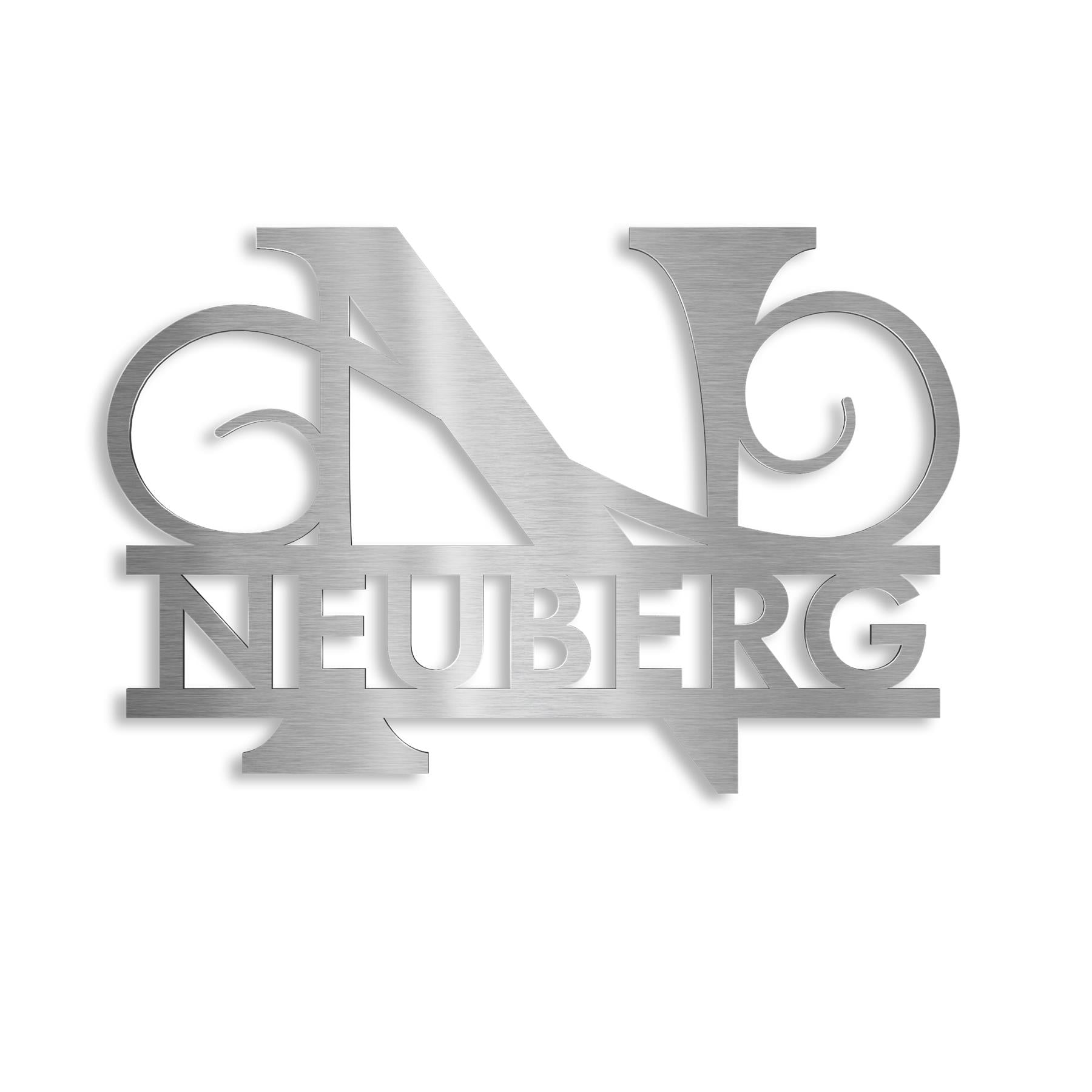 Personalisiertes Namensschild mit Monogramm in Anthrazit RAL 7016