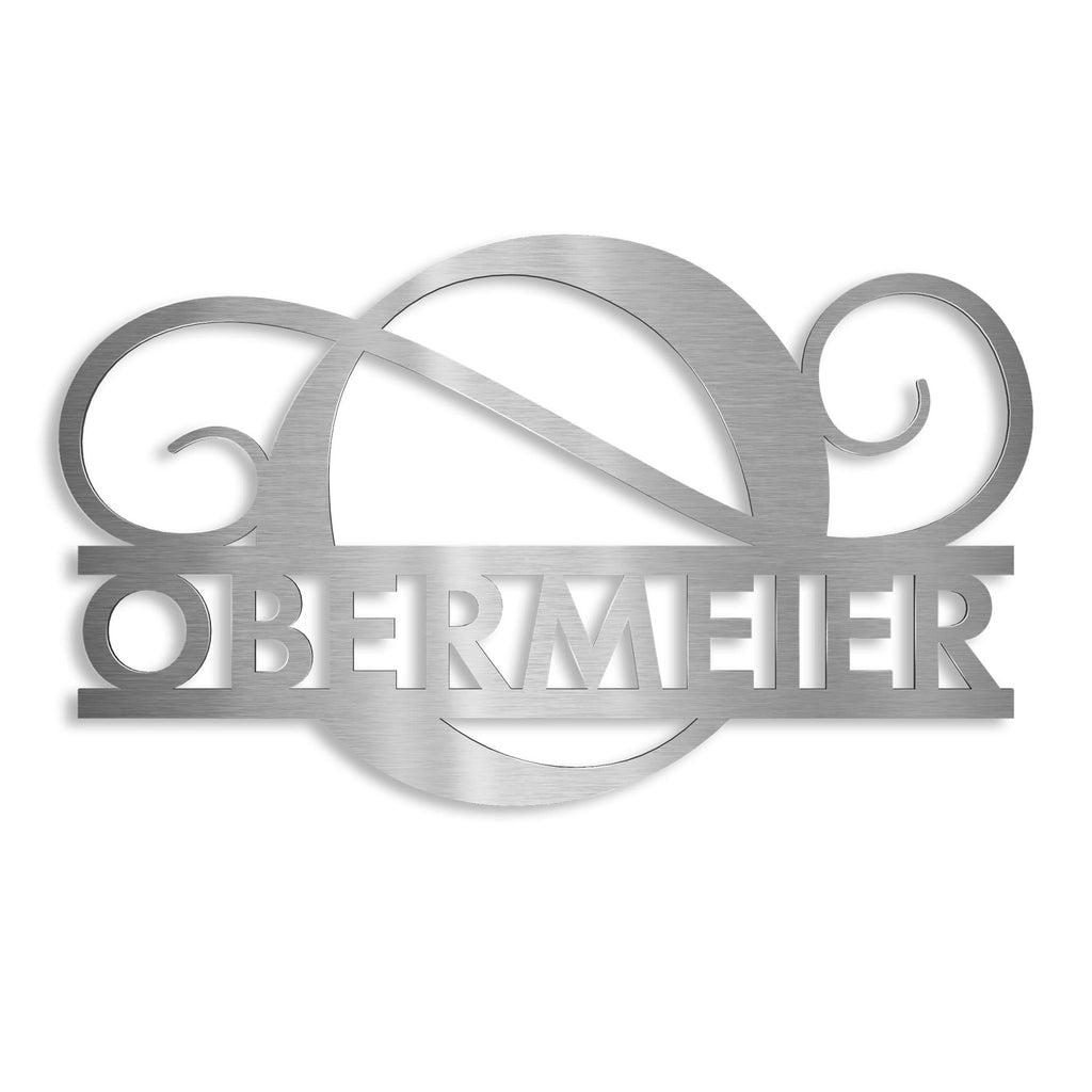 Personalisiertes Namensschild mit Monogramm in Anthrazit RAL 7016