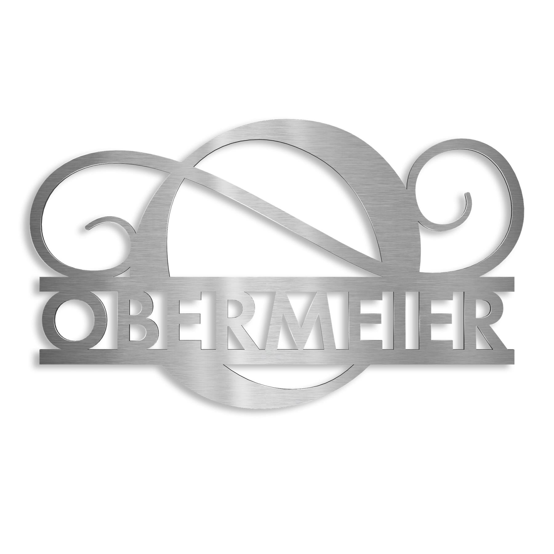Personalisiertes Namensschild mit Monogramm in Anthrazit RAL 7016