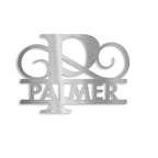 Personalisiertes Namensschild mit Monogramm in Anthrazit RAL 7016