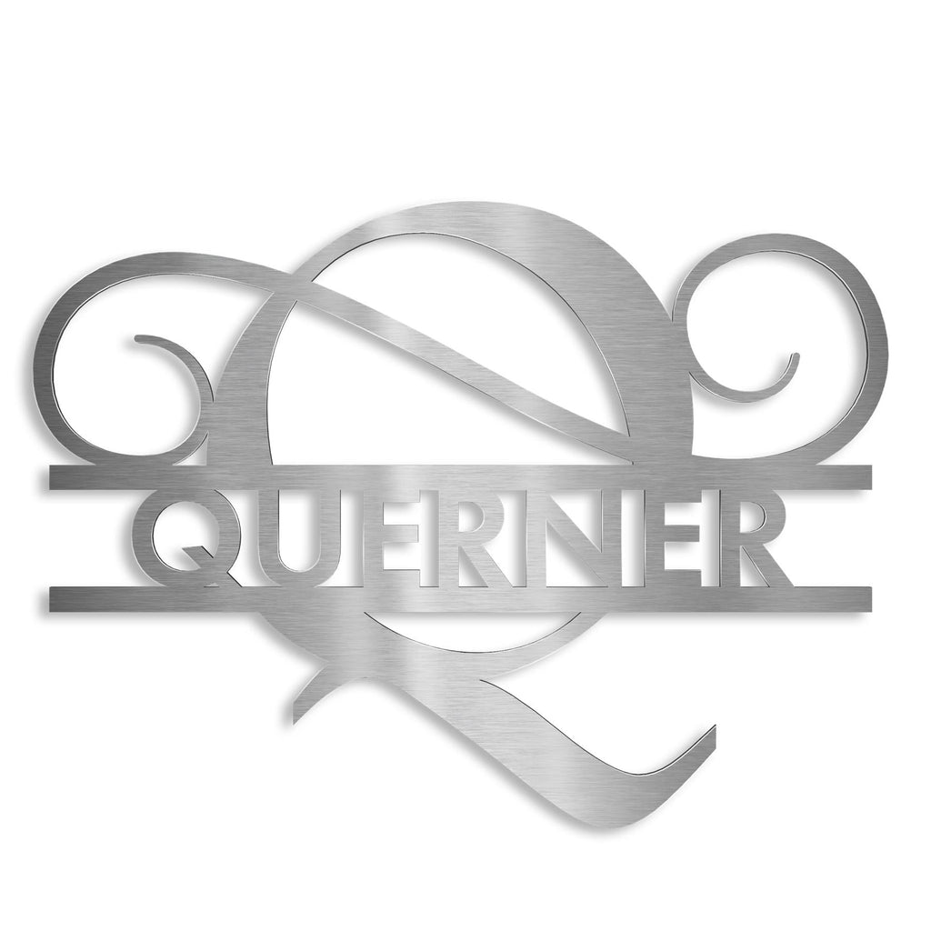 Personalisiertes Namensschild mit Monogramm in Anthrazit RAL 7016