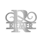 Personalisiertes Namensschild mit Monogramm in Anthrazit RAL 7016