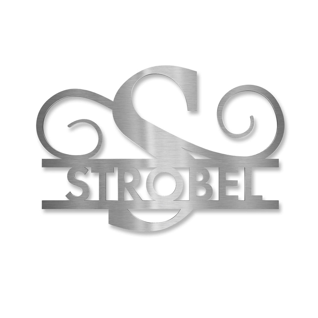 Personalisiertes Namensschild mit Monogramm in Anthrazit RAL 7016