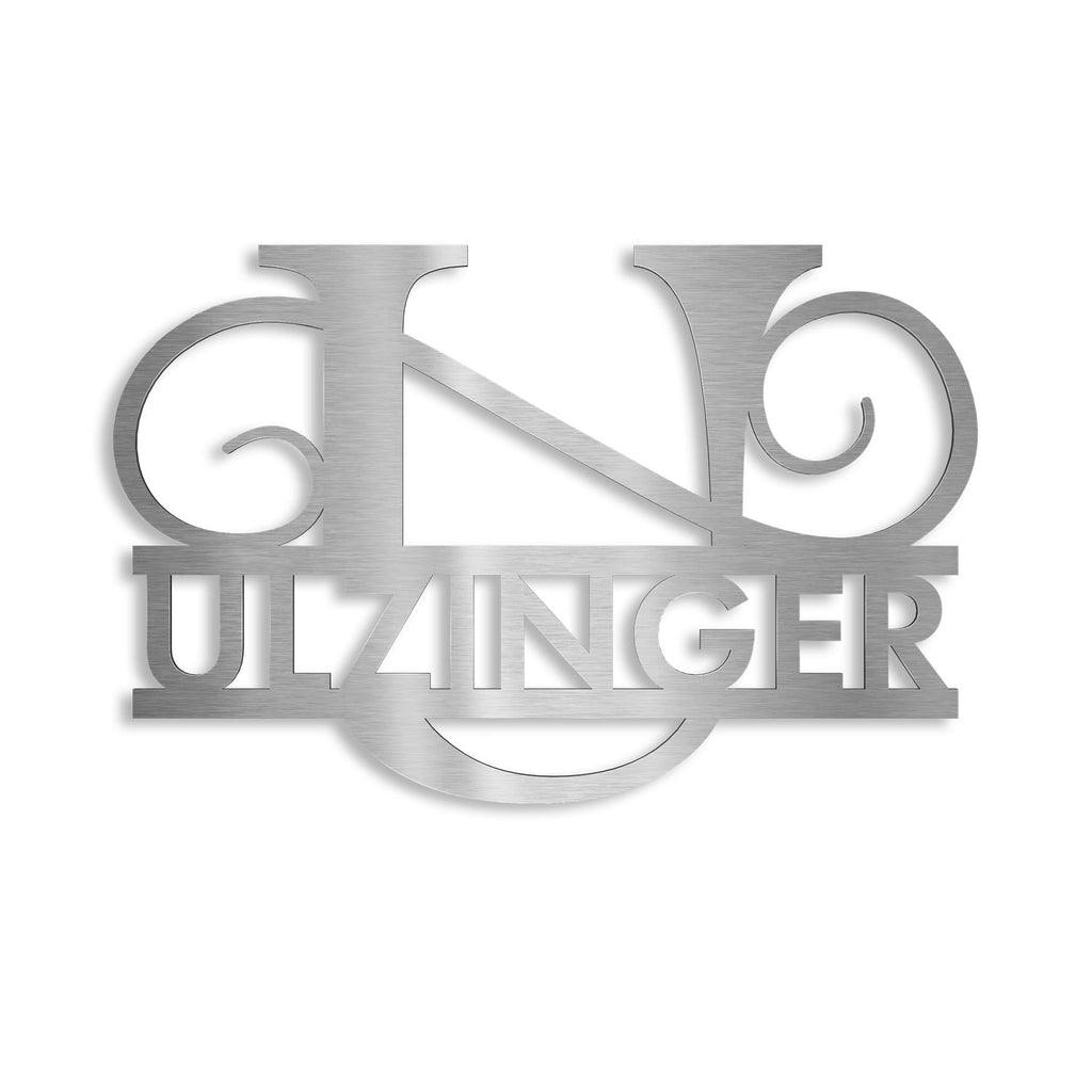 Personalisiertes Namensschild mit Monogramm in Anthrazit RAL 7016