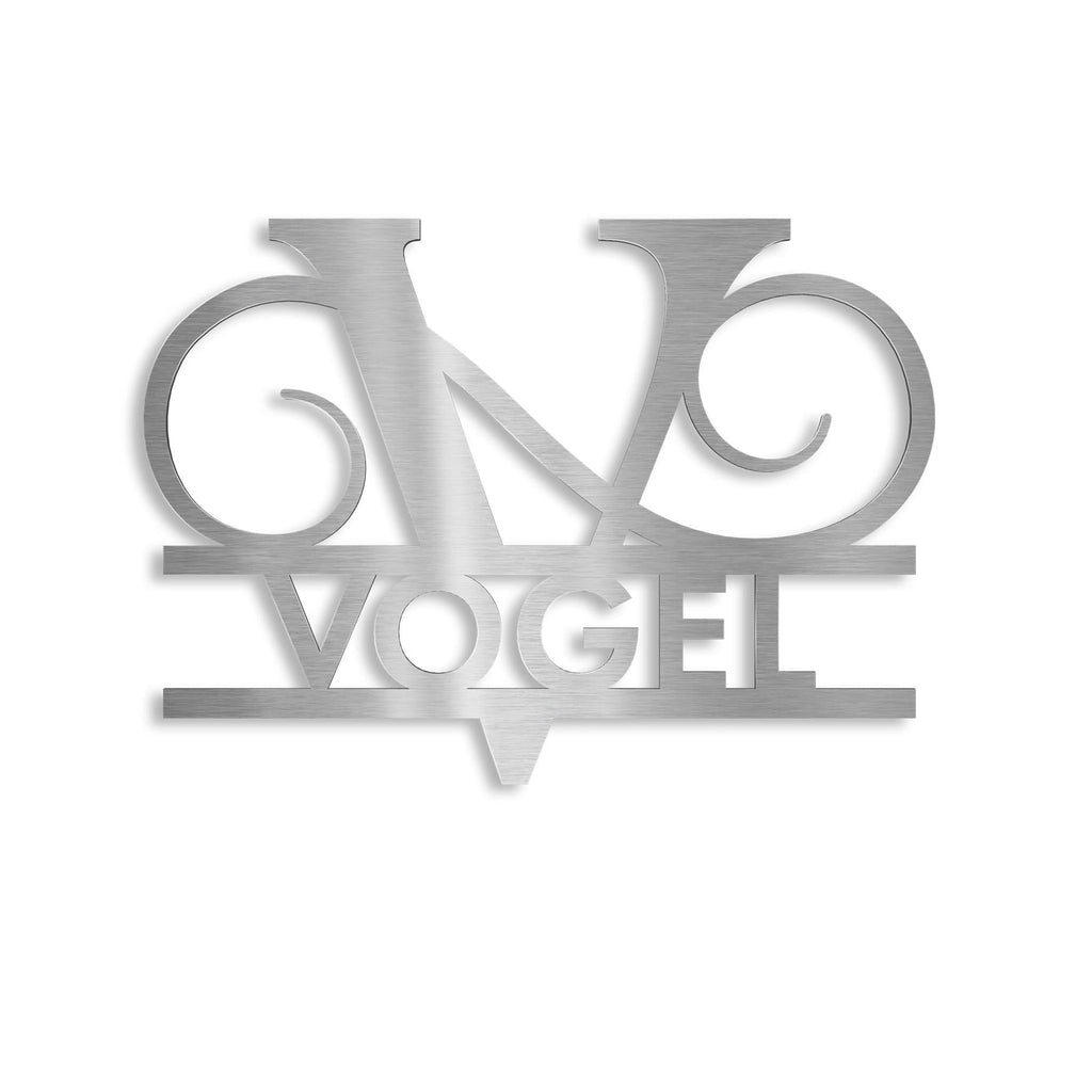 Personalisiertes Namensschild mit Monogramm in Anthrazit RAL 7016