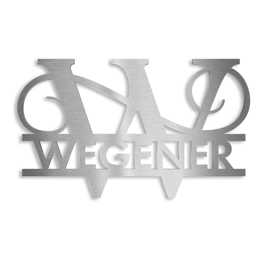Personalisiertes Namensschild mit Monogramm in Anthrazit RAL 7016