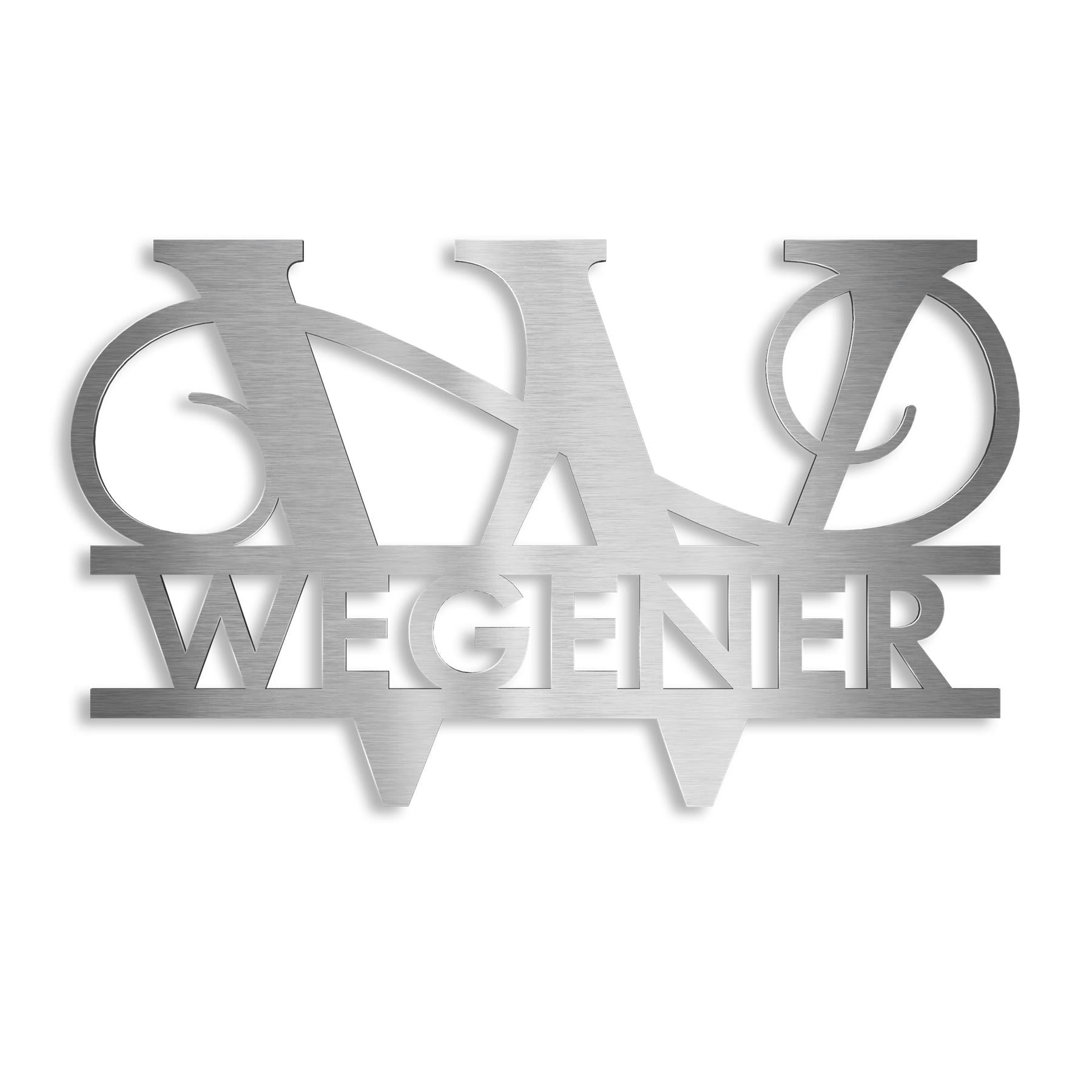 Personalisiertes Namensschild mit Monogramm in Anthrazit RAL 7016