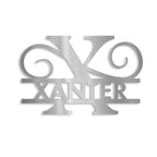 Personalisiertes Namensschild mit Monogramm in Anthrazit RAL 7016