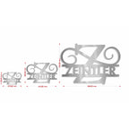 Personalisiertes Namensschild mit Monogramm in Anthrazit RAL 7016