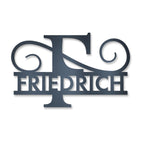 Personalisiertes Namensschild mit Monogramm in Anthrazit RAL 7016