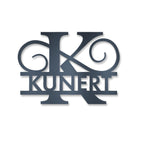 Personalisiertes Namensschild mit Monogramm in Anthrazit RAL 7016