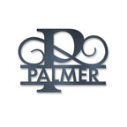 Personalisiertes Namensschild mit Monogramm in Anthrazit RAL 7016