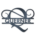 Personalisiertes Namensschild mit Monogramm in Anthrazit RAL 7016