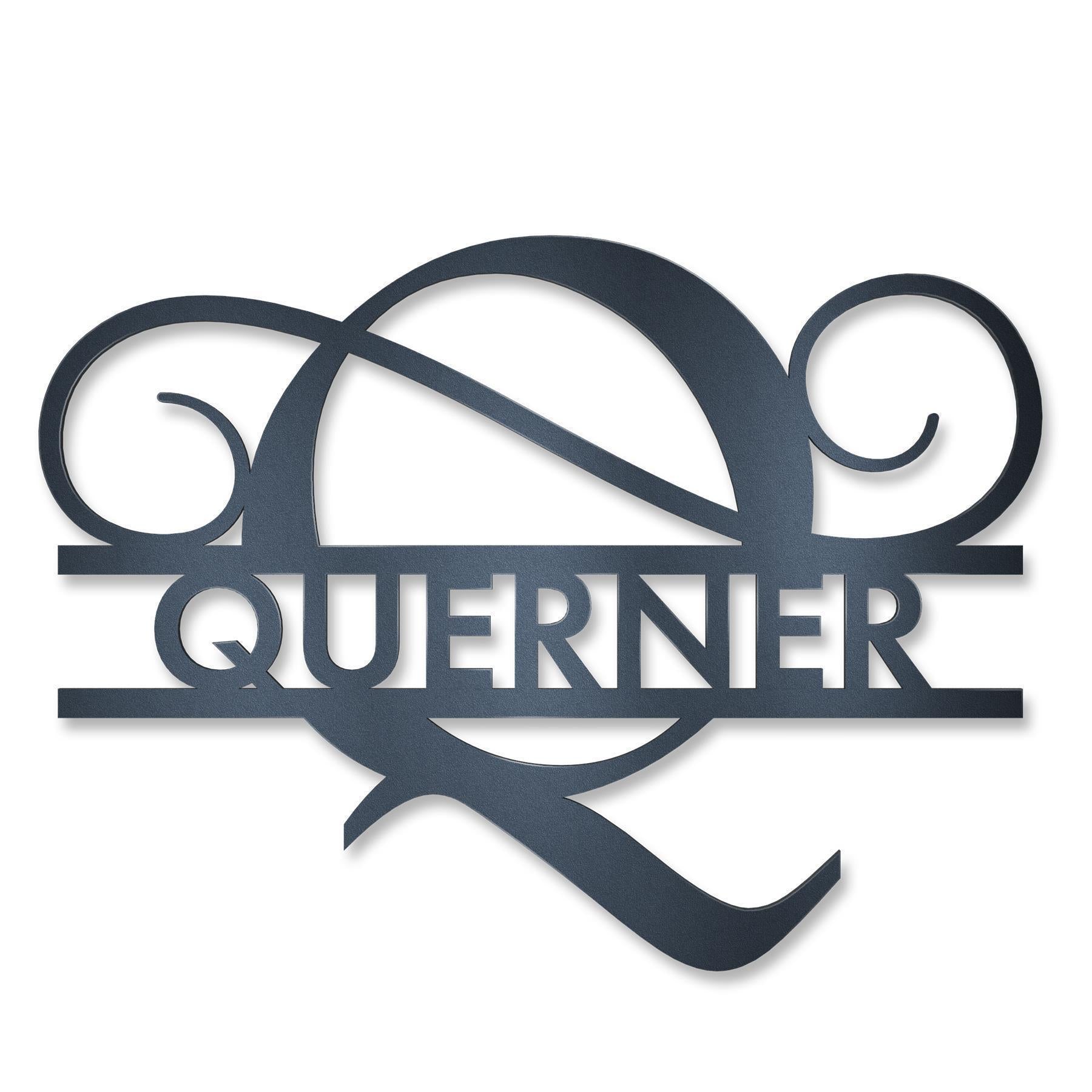 Personalisiertes Namensschild mit Monogramm in Anthrazit RAL 7016