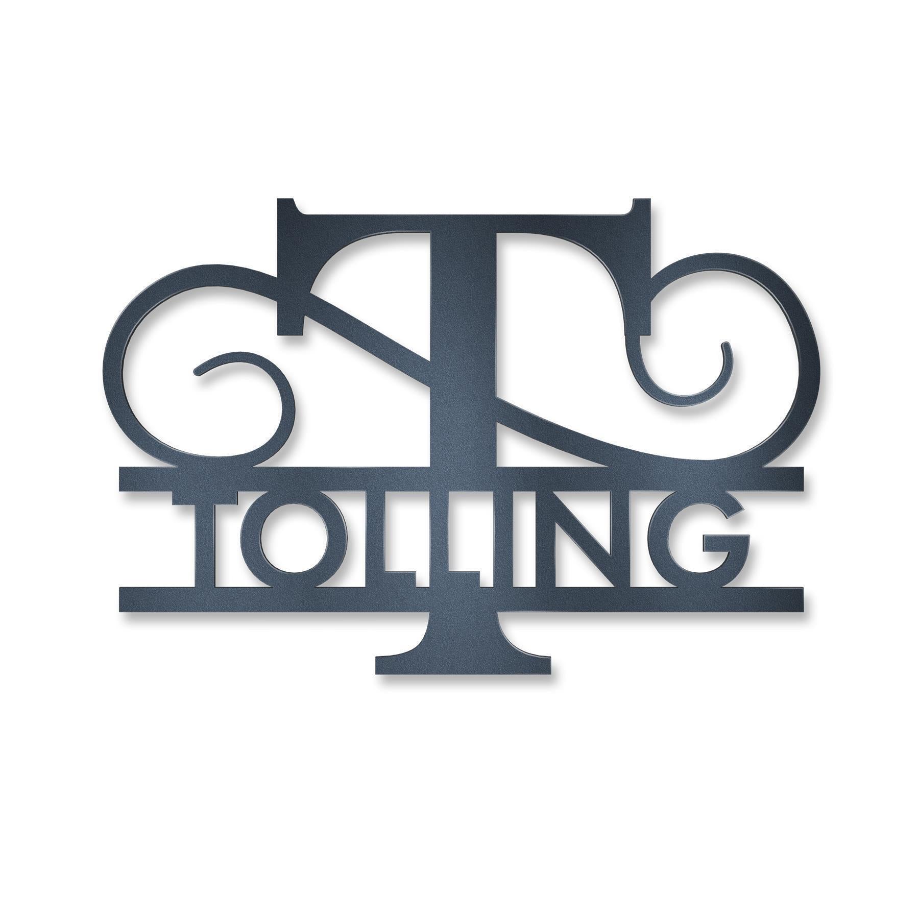 Personalisiertes Namensschild mit Monogramm in Anthrazit RAL 7016