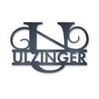 Personalisiertes Namensschild mit Monogramm in Anthrazit RAL 7016