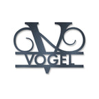 Personalisiertes Namensschild mit Monogramm in Anthrazit RAL 7016