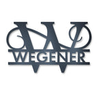 Personalisiertes Namensschild mit Monogramm in Anthrazit RAL 7016
