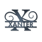 Personalisiertes Namensschild mit Monogramm in Anthrazit RAL 7016