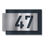 Metzler modernes Hausnummernschild Anthrazit Edelstahl