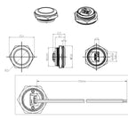 Metzler - Drucktaster 19mm - IP67 IK10 - Edelstahl - Flach -  Kabelanschluss