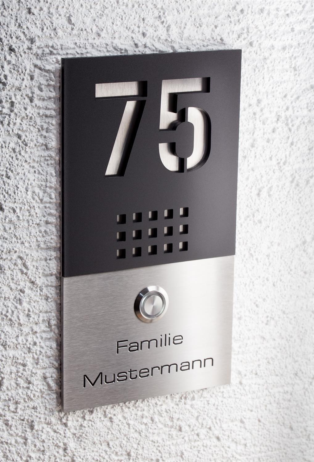Edelstahl LED Türklingel - Hausnummer