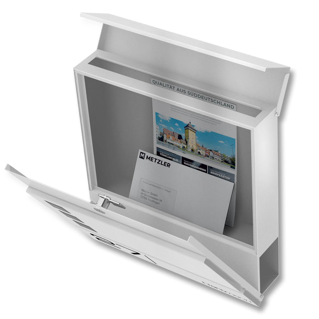 Metzler Briefkasten hochwertiger Stahl Sichtfenster | Cube