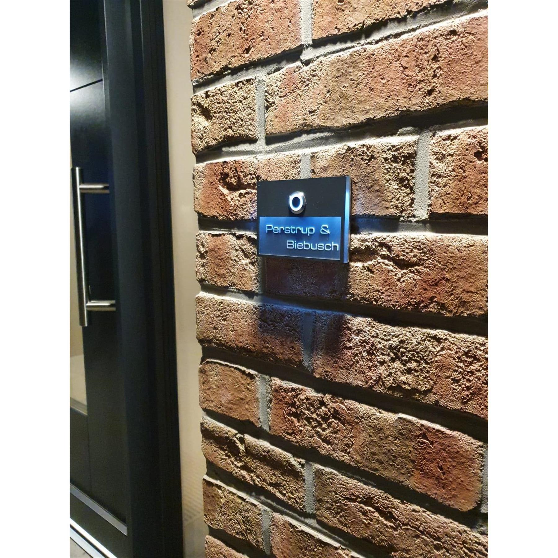 Metzler Türklingel Edelstahl mit 3D-Namensgravur + LED-Taster optional | Sena