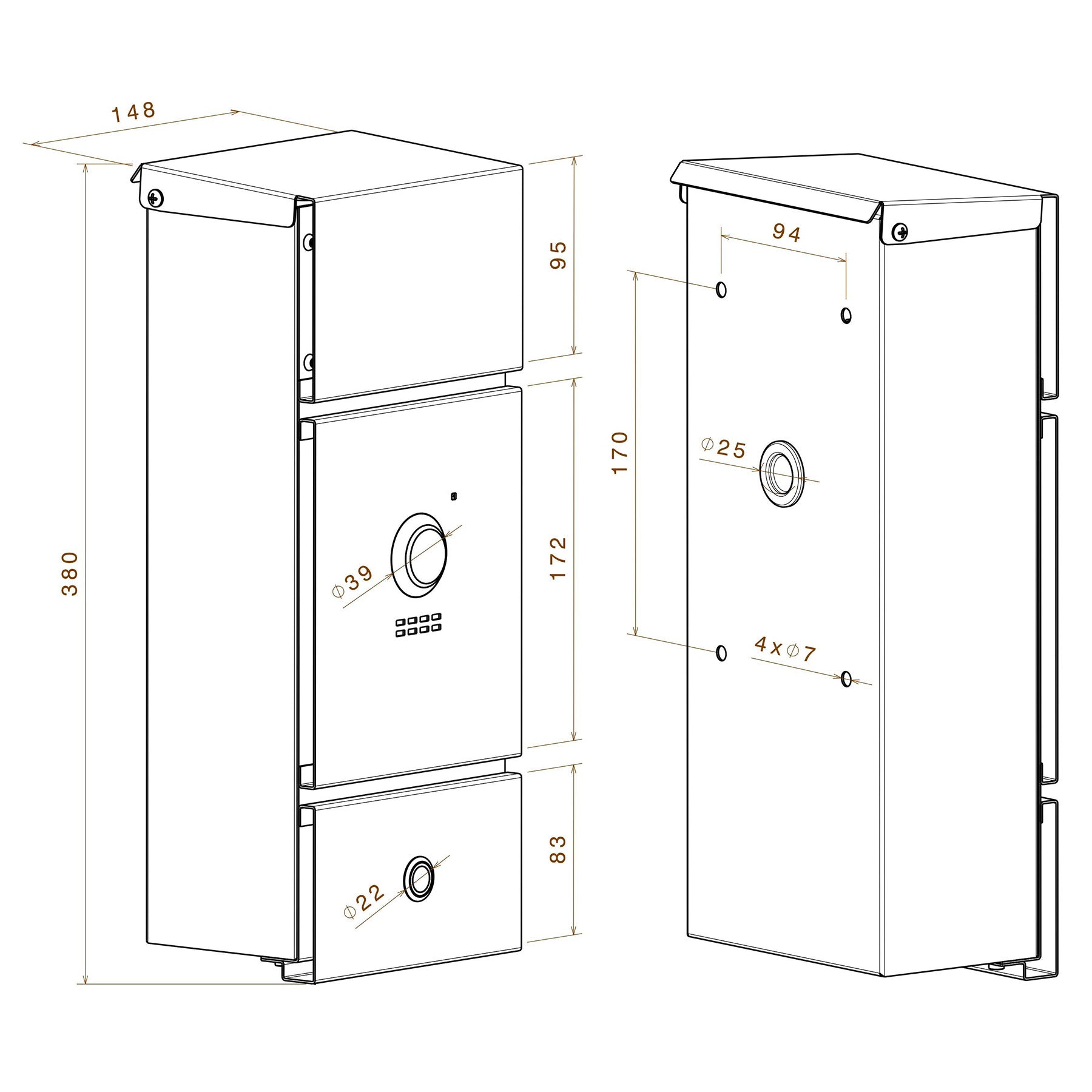 Metzler Videosprechanlage VDM10 2.0 in RAL7016 Anthrazitgrau optional mit Modell Cube