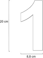 Metzler Hausnummer Edelstahl RAL9007 Graualuminium, Arial, Höhe 20 cm