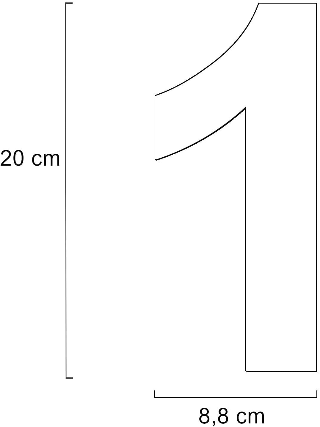 Metzler Hausnummer Edelstahl RAL9007 Graualuminium, Arial, Höhe 20 cm