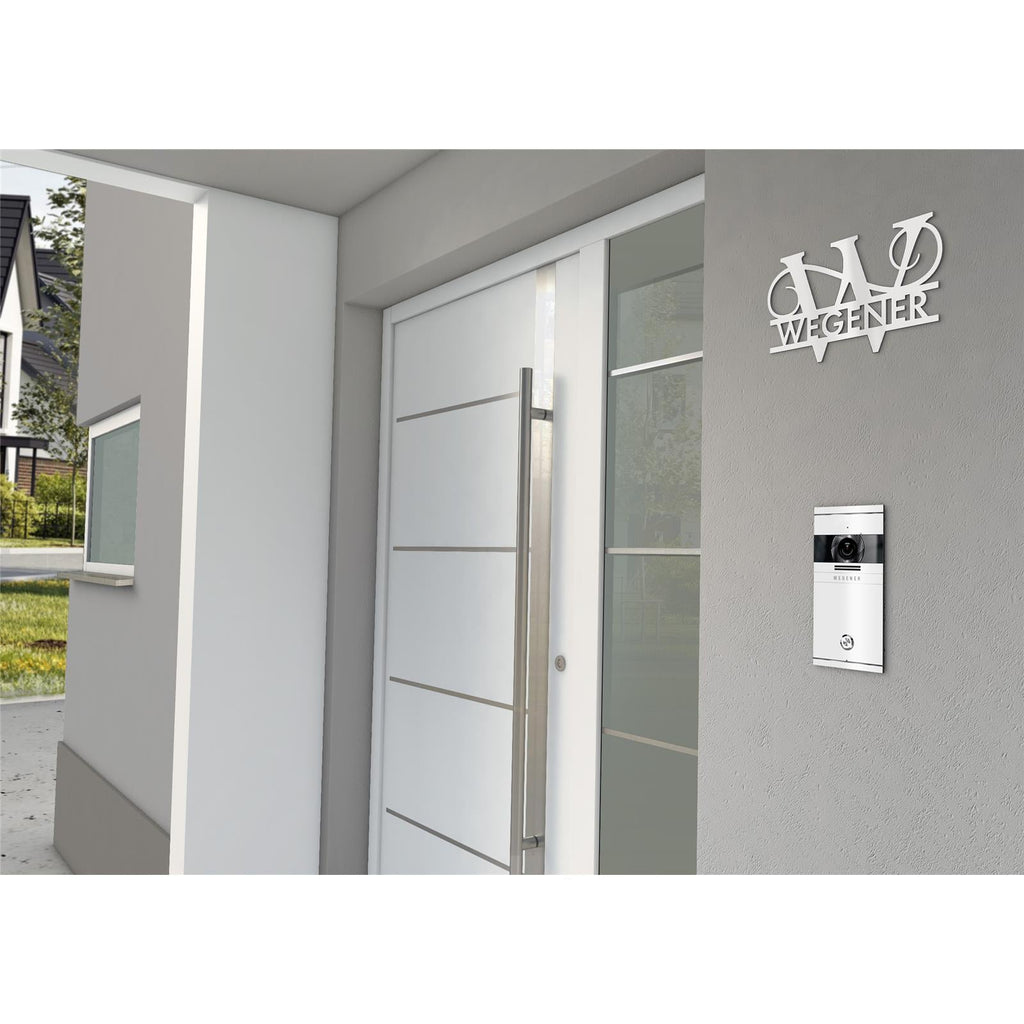 Personalisiertes Namensschild mit Monogramm in Anthrazit RAL 7016