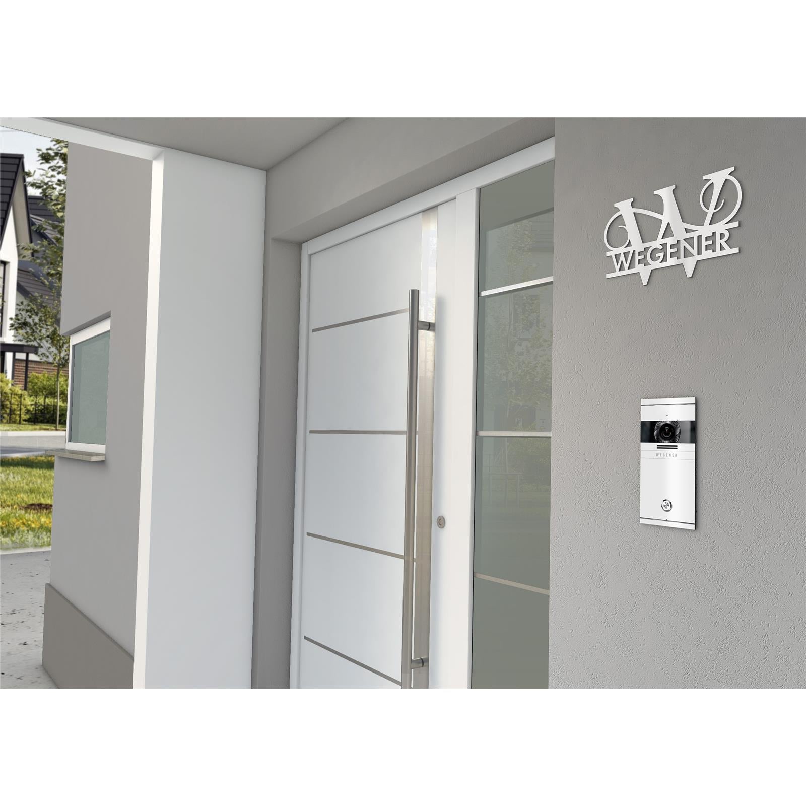 Personalisiertes Namensschild mit Monogramm in Anthrazit RAL 7016