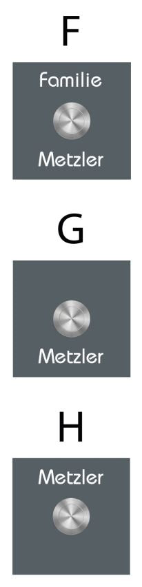 Funkklingel Aufputz quadratisch | personalisiert mit Gravur | Vera
