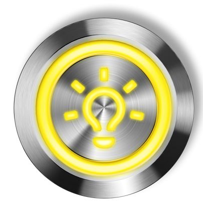 LED-Lichtsymbol gelb tastend