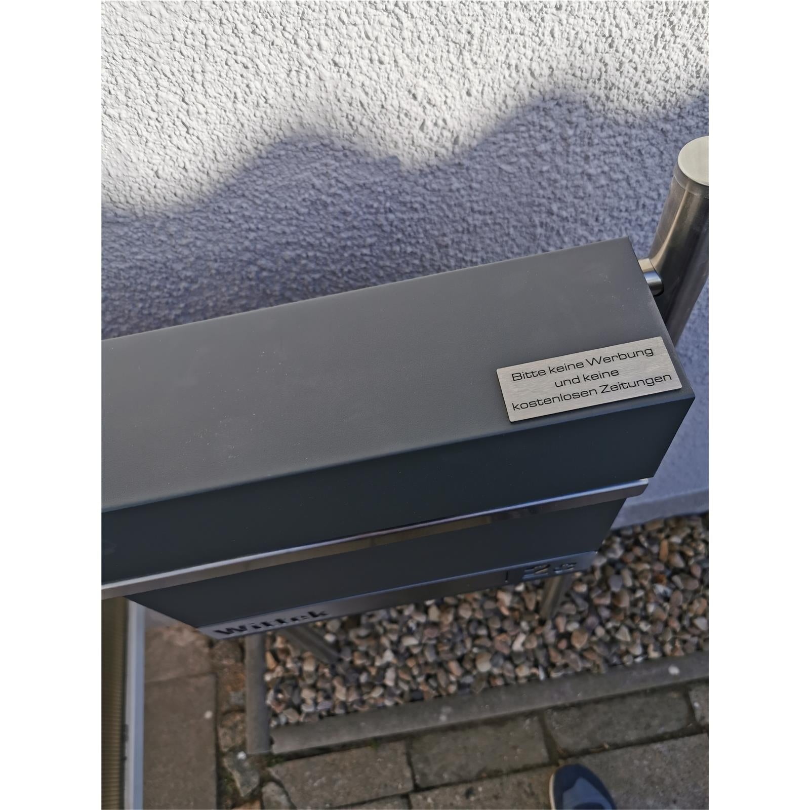Briefkastenschild - Bitte keine Werbung - aus Edelstahl